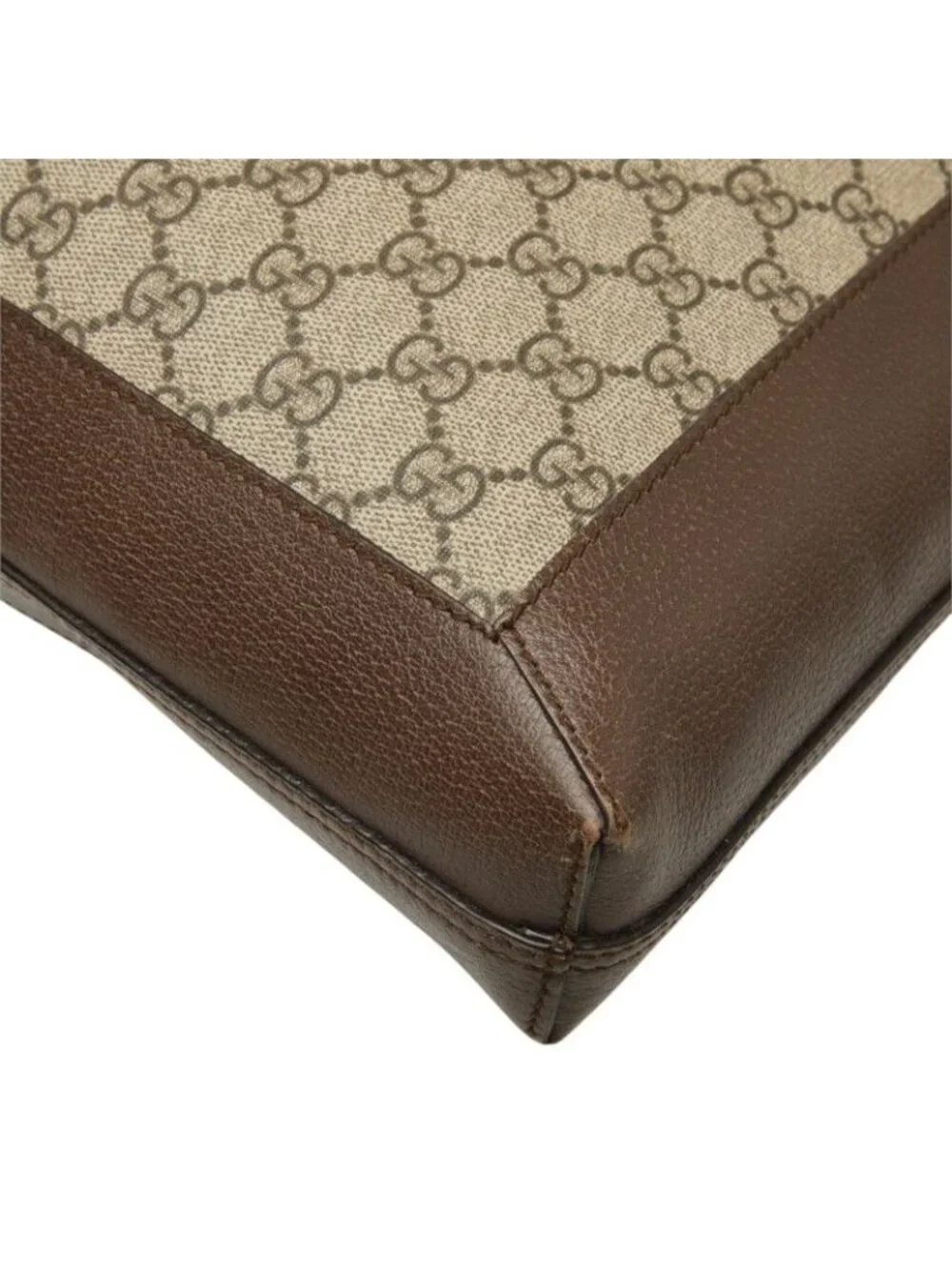 Gucci GG Supreme Ophidia Tote Bag Beige Brown Leather
